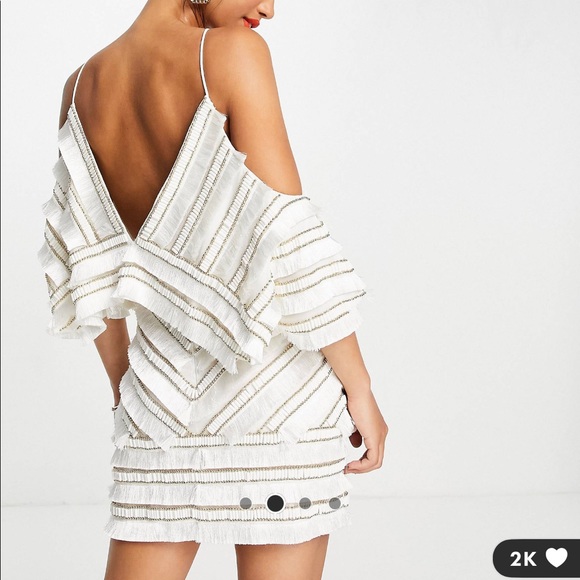 Asos two piece beaded fringe. Show stopping and perfect for a wedding event! - Picture 3 of 7